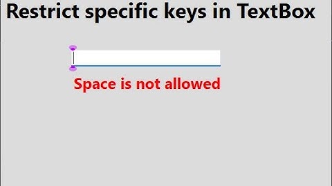 Suppress a specific key in C# WinForms |  Prevent Textbox to enter a key