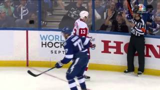 Pavel Datsyuk loses his tooth GAME 2 vs LIGHTINING