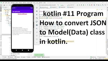 How to convert JSON to Model(Data) class in kotlin.| Kotlins pojo from JSON. #kotlin 11 program.