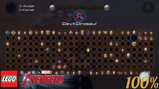 Lego Avengers: (Buying all characters and 100% Fountain)