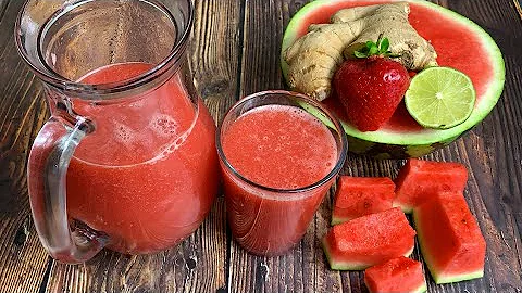 WATERMELON GINGER LIME AND STRAWBERRY JUICE || NAT...
