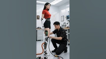 electronic component update on the back thigh of humanoid robot #futuristic #humanoid #ai