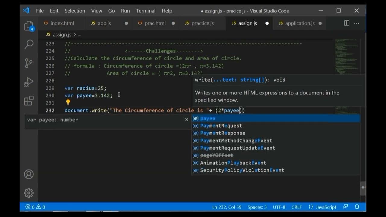 calculate the circumference of circle and areas of circle:|| JavaScript ...