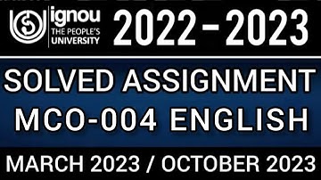 MCO-04 SOLVED ASSIGNMENT 2022-23 I MCO-04 SOLVED ASSIGNMENT 2022-23 IN ENGLISH | MCO-04