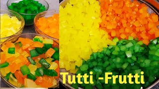 Tutti Frutti recipe| Papaya  Cherry|Homemade Tutti Frutti |Indian Candied fruit Cubes | #Tuttifrutti