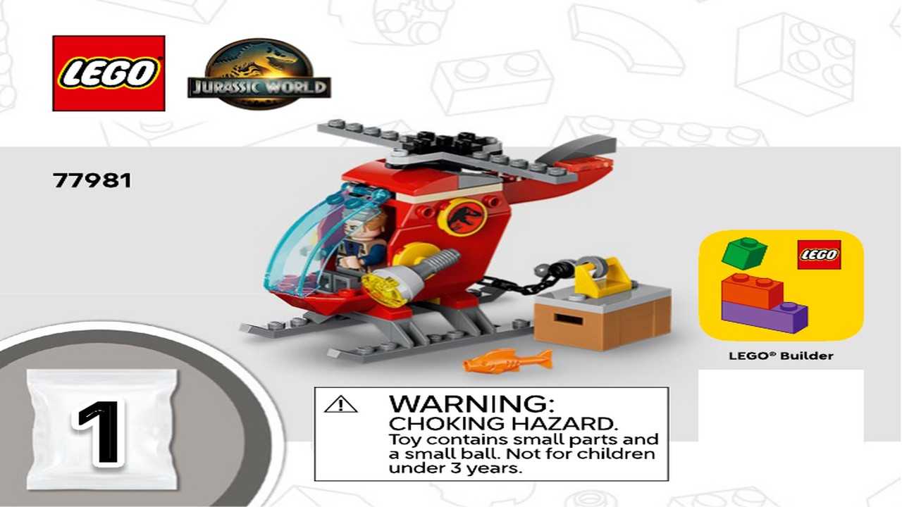 Velociraptor, Stegosaurus & Pteranodon Rescue LEGO instructions