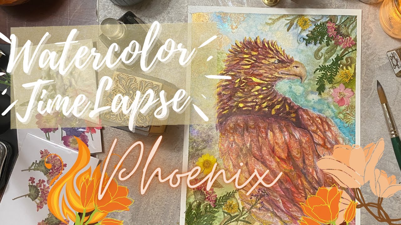 Download Phoenix Watercolor Mixed Media Ritual Painting Timelapse for Ancestor Connection