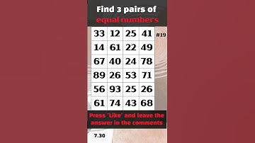 Find 3 pairs of equal numbers #19 #brain #puzzle #dementia
