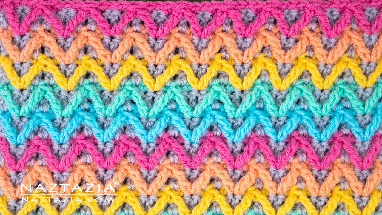 HOW to CROCHET ARROW STITCH for a Blanket Scarf or Hat by Naztazia