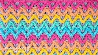 HOW to CROCHET ARROW STITCH for a Blanket Scarf or Hat by Naztazia