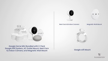 Google Home Mini, Google WiFi, & Nest Cam IQ Indoor with AC Mount and Magnetic Mount | Wasserstein
