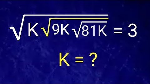 Math Olympiad Radical Problem|Can You Solve This?|Find K?|Algebraic Expressions