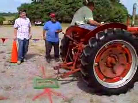 Case tractor in the chain dragging game