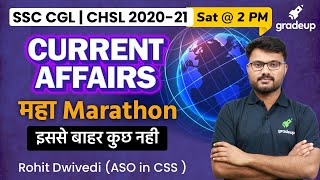 Current Affairs Mega Marathon | SSC CGL | CHSL 2020-21 | Rohit Dwivedi | Gradeup