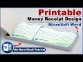 How to Make Printable Money Receipt Bill Design in Ms Word Hindi Tutorial || Ms Word Amazing Design