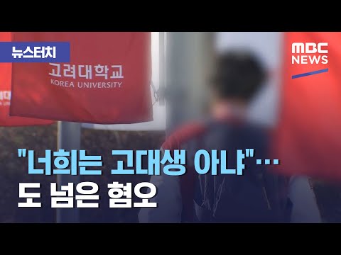 뉴스터치 너희는 고대생 아냐 도 넘은 혐오 2021 05 20 뉴스투데이 MBC 