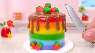 Rainbow or Chocolate or Strawberry 🌈🍫🍓 Miniature Rainbow Strawberry Chocolate Cake Decorating