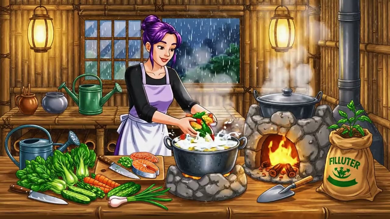 Акустическая Расслабляющая Музыка: Спокойный День в Плавучем Доме на Озере - Ghibli