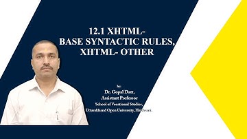 XHTML  BASE SYNTACTIC RULES, XHTML  OTHER  (Part-1)
