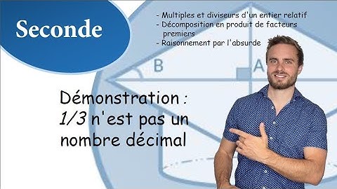 Démonstration : 1/3 n’est pas un nombre décimal - seconde - arithmétique - par l’absurde