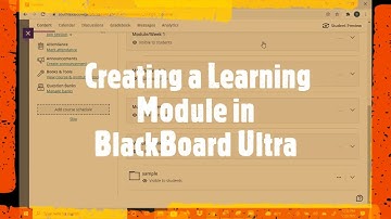 BlackBoard Ultra Create Learning Module