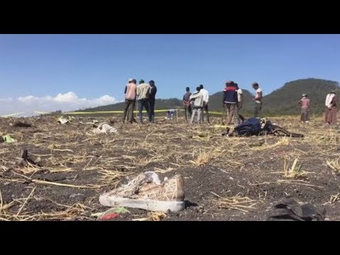 Scene of the Ethiopian Airline plane crash South East of Addis Ababa