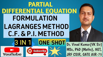 Formulation PDE | Lagranges Equation | C.F. & P.I. Method | Partial Differential Equation in Hindi