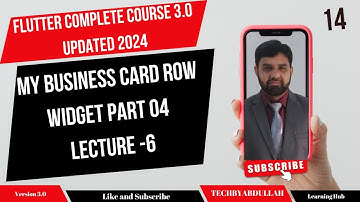 Flutter in Urdu | My Card Row Widget  (Part 4) || Lecture 6  @TechByAbdullah79  #flutterinhindi