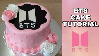 BTS cake tutorial ll cara menghias kue ulang tahun BTS korea