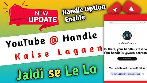 Youtube Handle Features Aa Gaya || How To Choose Your youtube Handle || Enable youtube Handle.100sub