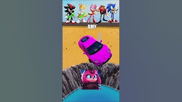 Sonic Car Jump Challenge For Sonic.EXE , Tails.EXE and Amy.EXE #shorts #sonic #beamngdrive