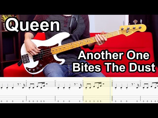 Queen - Another One Bites The Dust // BASS COVER + Play-Along Tabs class=