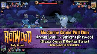 Rotwood Early Access - Nocturne Grove [Frenzy Level 1 - Striker] 3P Co-op Run (Owlitzer Boss)