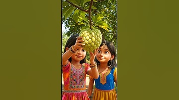 Baby’s Big Heart 💖 Brings Custard Apple 🍈 to Everyone in the Village 🏡🐦 #ai  #shorts #tree #fruit