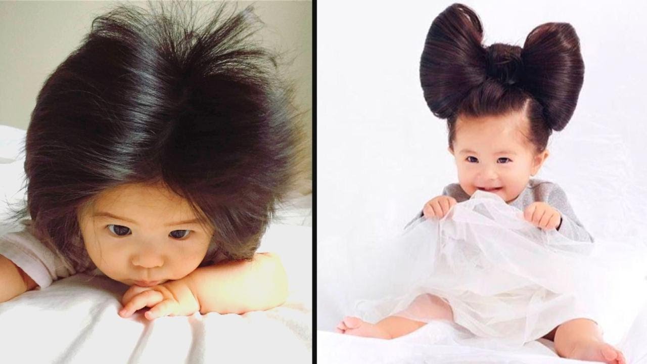 Baby Girl With Long Locks Is Professional Hair Model