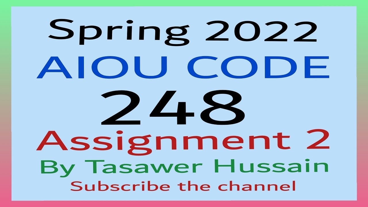 solved assignment of aiou course code 248