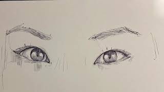 How to draw Asian eyes | Asian eyes drawing step by step