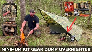 Solo Overnight Minimum Kit Gear Dump in The Woods and Cheeseburger in a Pouch