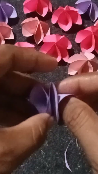 cara membuat bunga sakura dari kertas origami