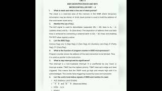 Unit II 8085 MICRO PROCESSOR AND 805I MICROCONTROLLER important 2 MARK QUESTIONS & Answers