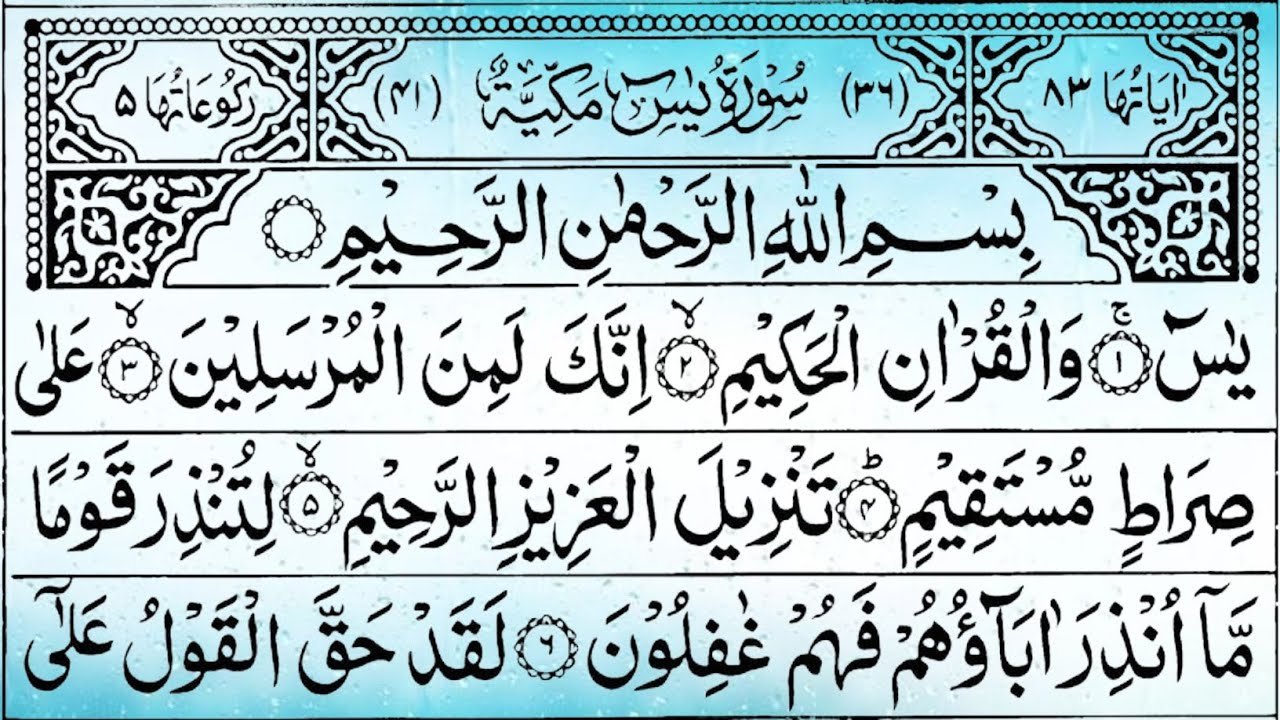 Surah Yaseen (Yasin) | Daily Quran Tilawat Surah Yasin Surah Rahman Surah Yaseen Episode -005