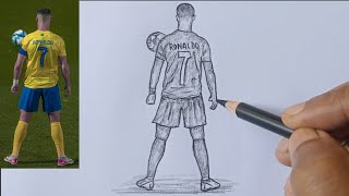 Ronaldo Backside Portrait Drawing  Slow and Detailed Tutorial