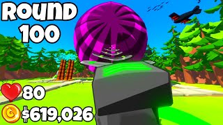 Can I Beat ROUND 100 On The *NEW* Map? (Bloons First Person Shooter)