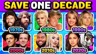 Celebrity SAVE ONE SONG: 6 Songs Per Decade 🎶 Legendary Songs of the Decades 🔥Music Quiz Wealth