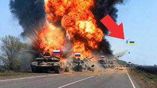 WATCH Ukraine ERASED a Russian Tank Convoy — One Tank Thought It Escaped