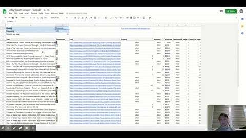 Scrape eBay search results in Google Sheets - SerpApi