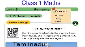 1st Standard  Mathematics  | Term 1 | Unit 3  | Patterns | Tamilnadu | English Medium | TN Samacheer