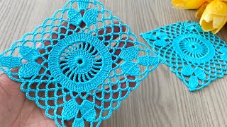 Wonderful and Easy Crochet Floral Square Motif Runner, Blouse Pattern @CrochetwithNese