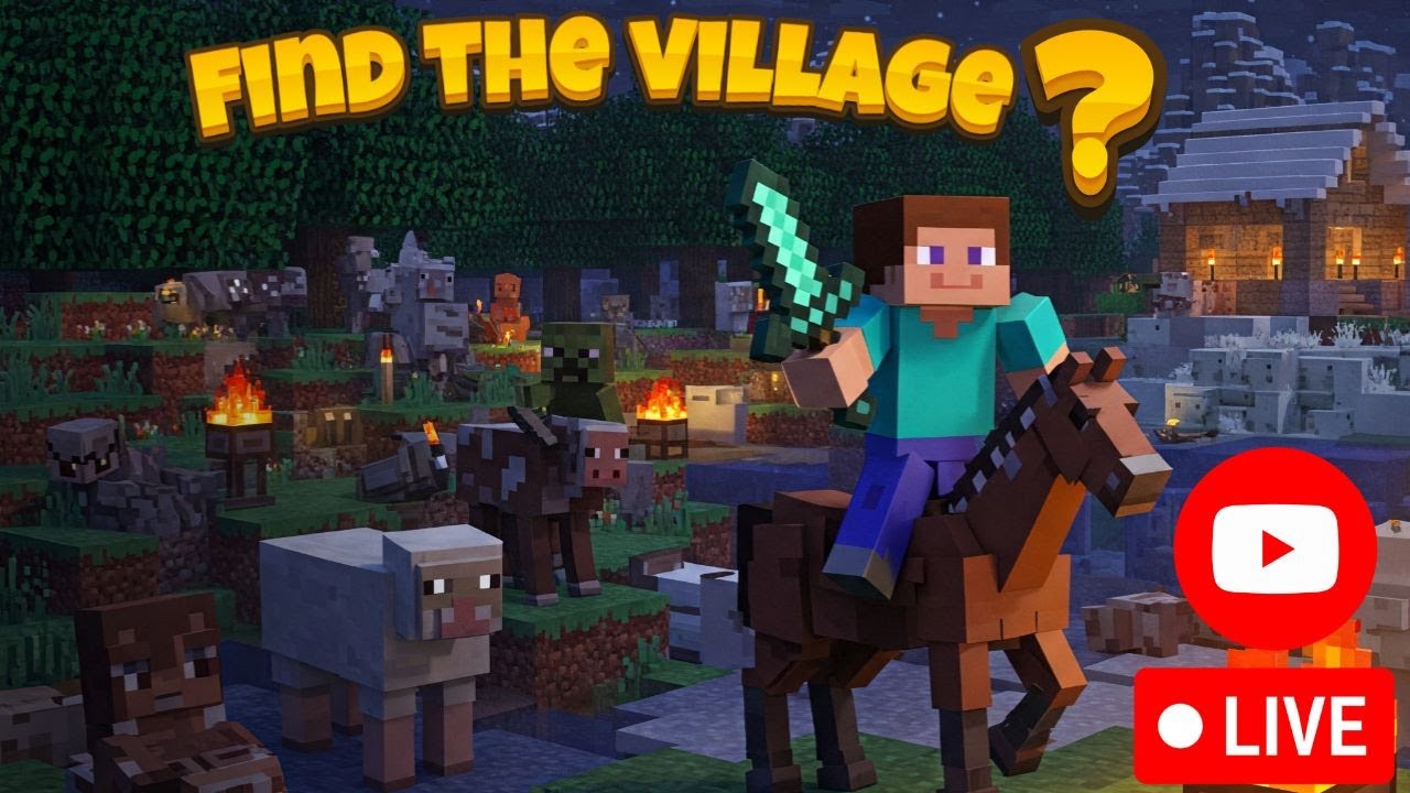 Minecraft Po 🔴 Live Stream🔴 || Minecraft Find The Village || Java Edition and Pe++ 1 ...