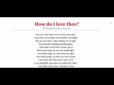 How Do I Love Thee By Elizabeth Barrett Browning Sonnet 43 ব ল ল কচ র Literature Kobita Youtube